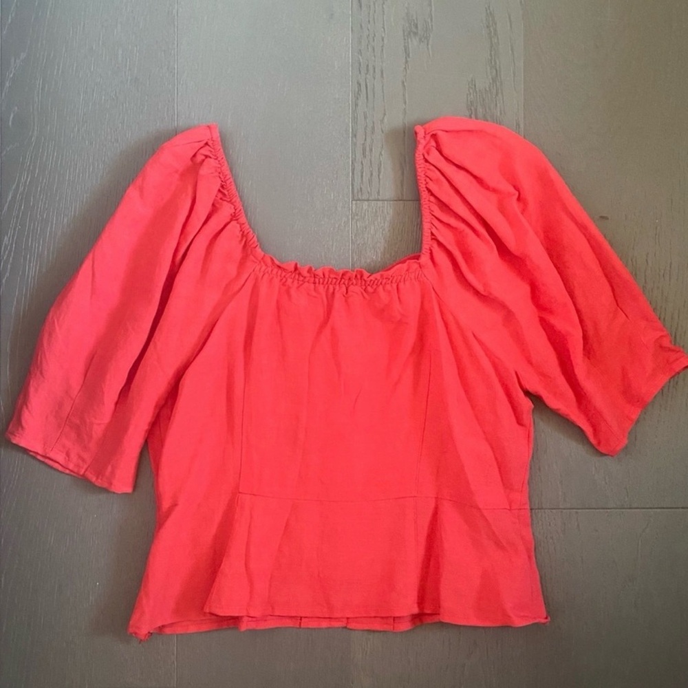 Something Navy Button Through Fitted Top size L - image 3